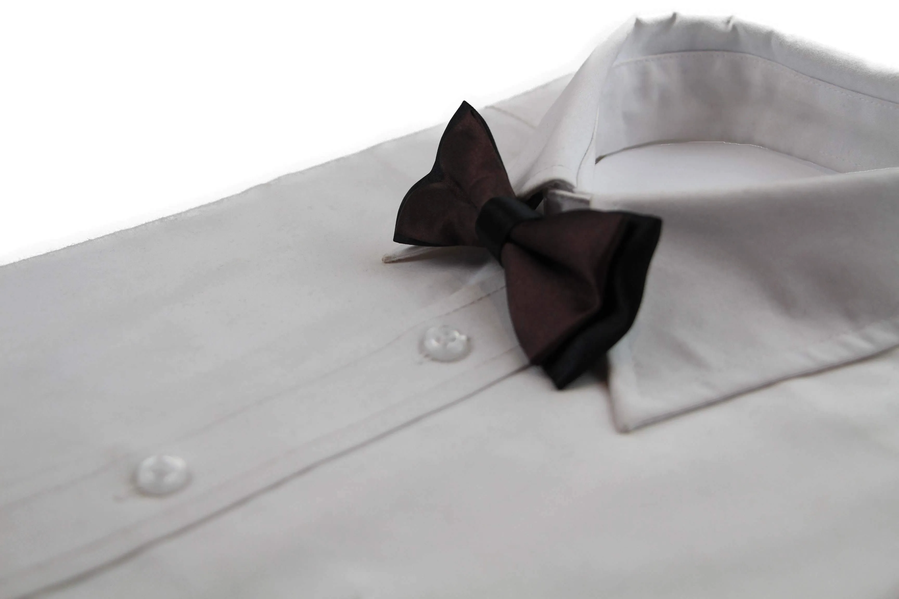 Boys Dark Brown Two Tone Layer Bow Tie