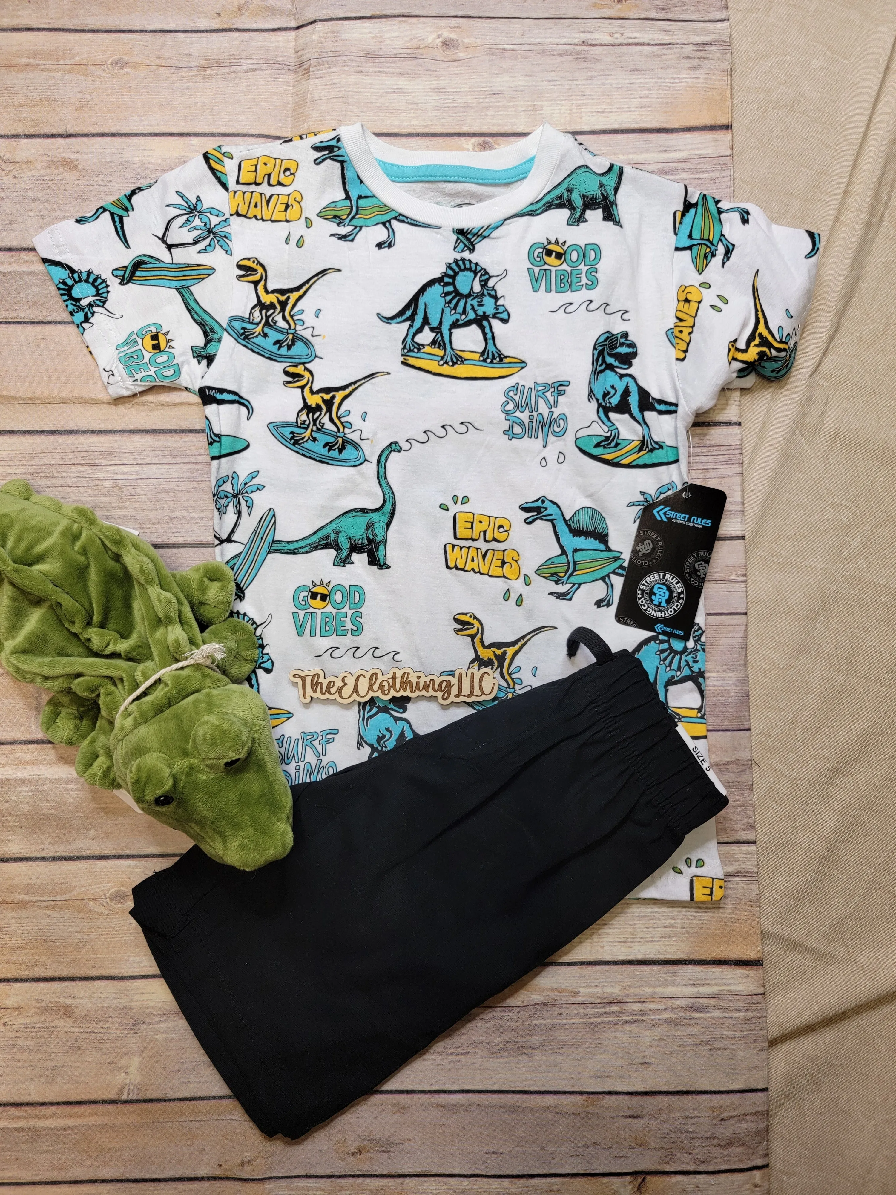 Boys Dino Set - Shorts And Top