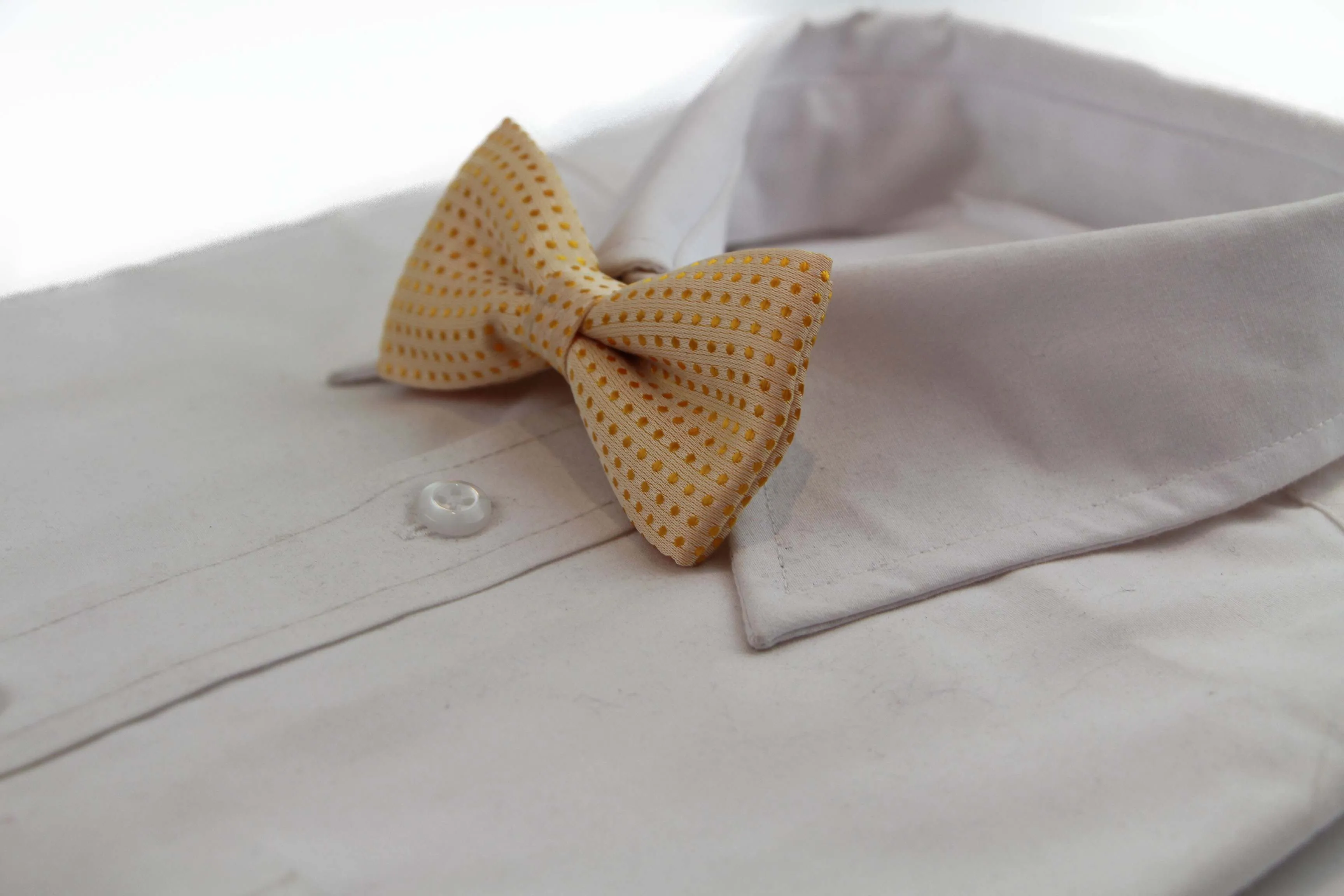 Boys Faint Orange Polka Dot Pattern Bow Tie