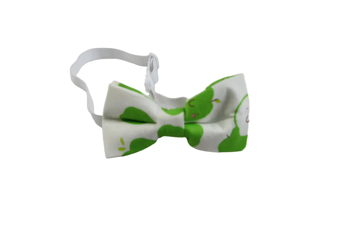 Boys Green Apple Fruit Patterned Bow Tie