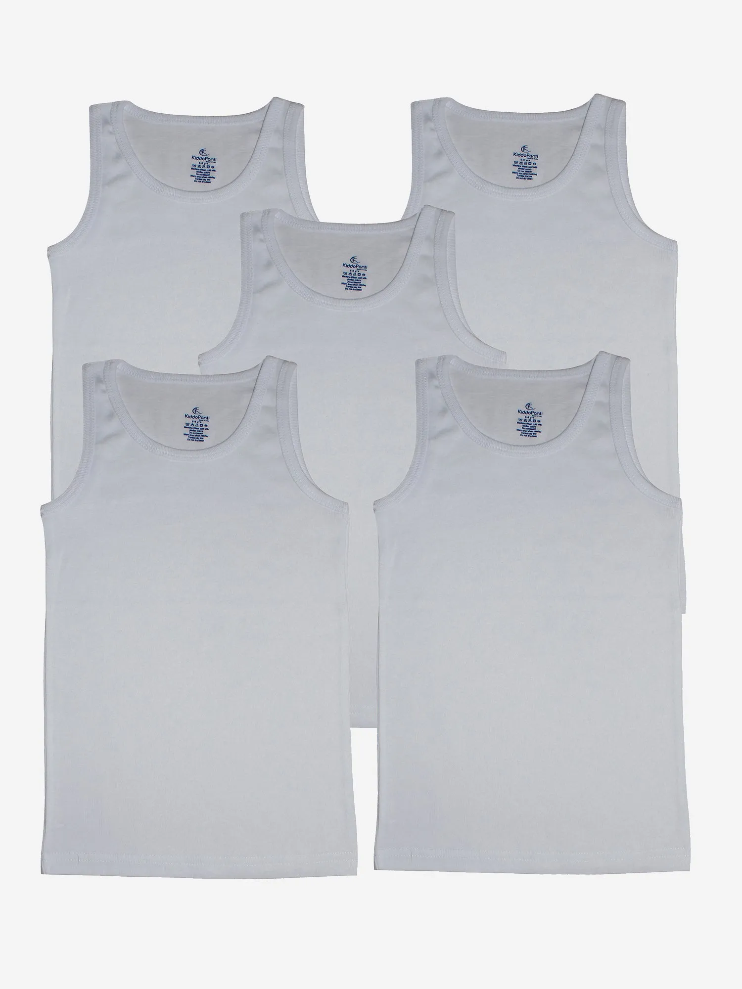 Boys Solid Rib Vest Pack Of 5