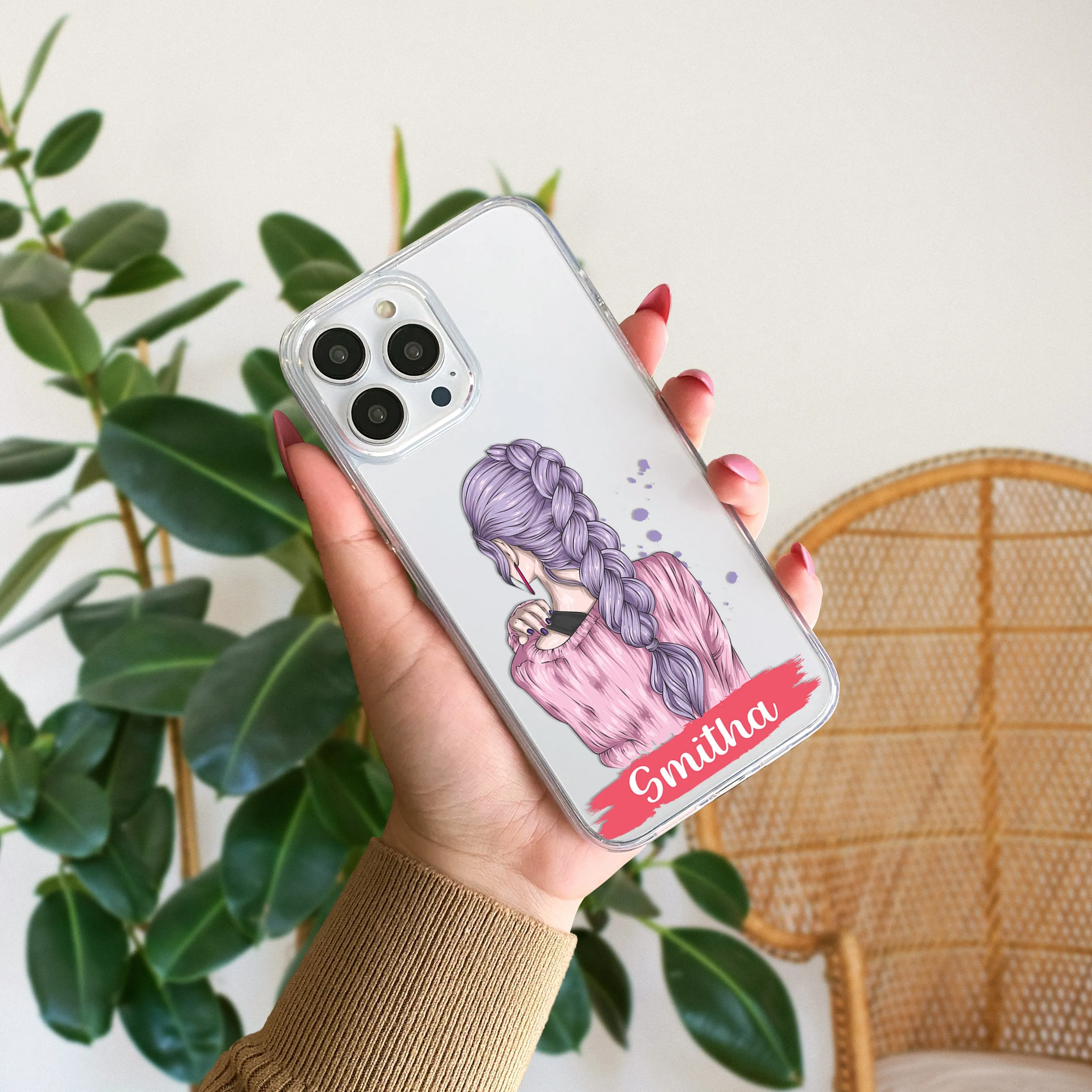 Braid Girl Customize Transparent Silicon Case For Redmi/Xiaomi