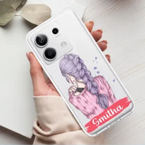 Braid Girl Customize Transparent Silicon Case For Redmi/Xiaomi