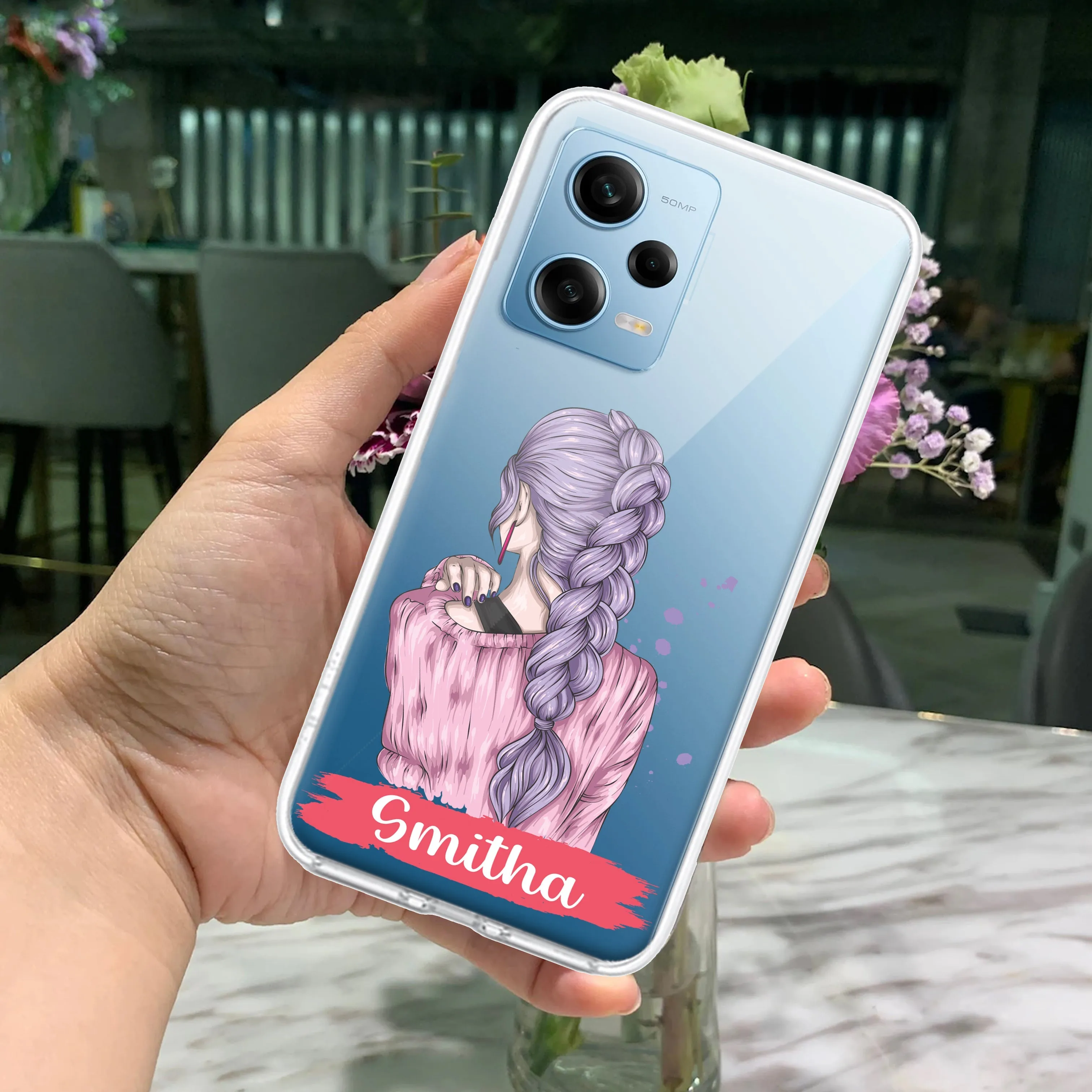 Braid Girl Customize Transparent Silicon Case For Redmi/Xiaomi