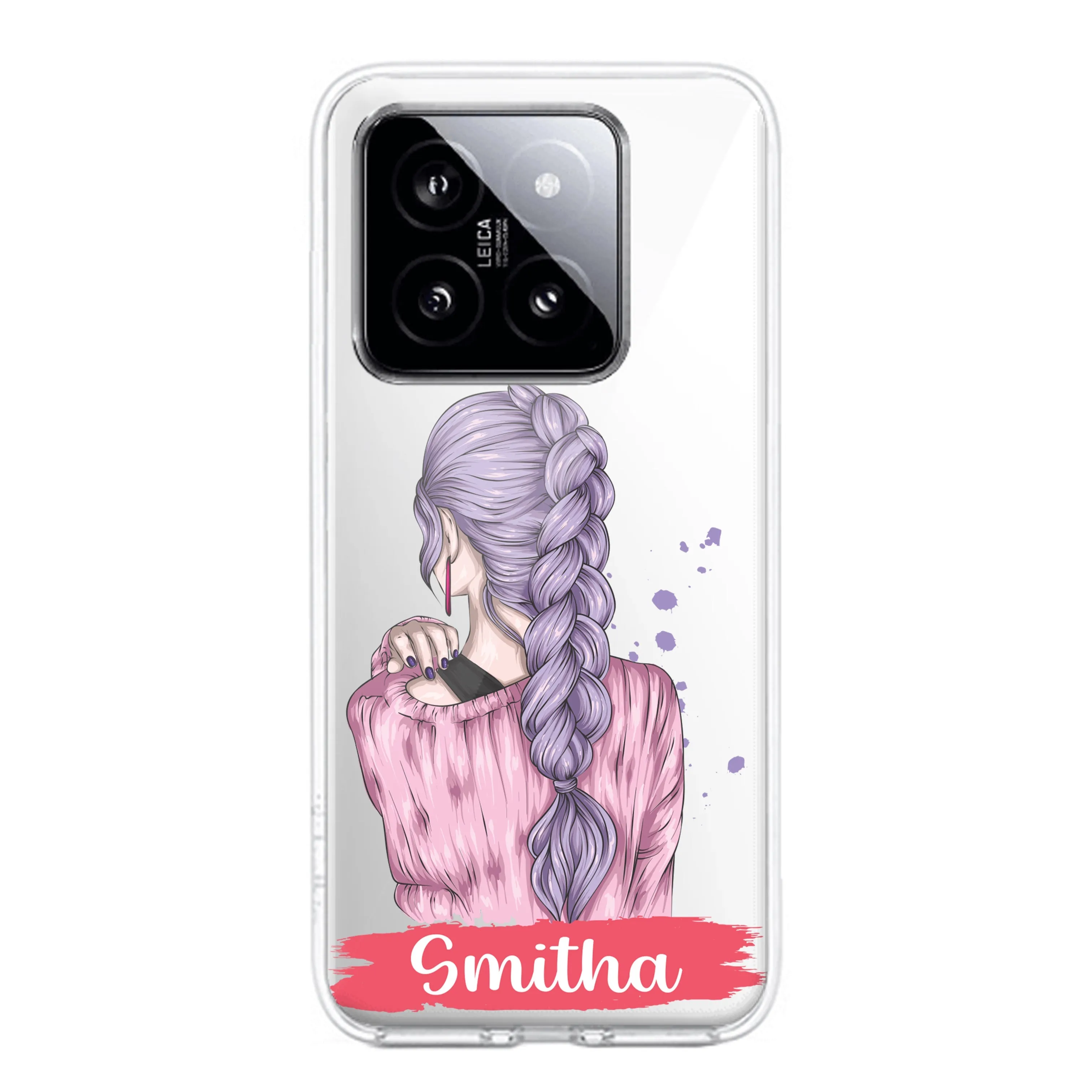 Braid Girl Customize Transparent Silicon Case For Redmi/Xiaomi