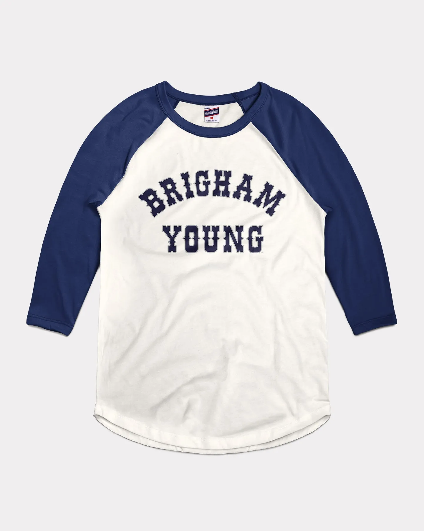 Brigham Young Cougars White & Navy Raglan