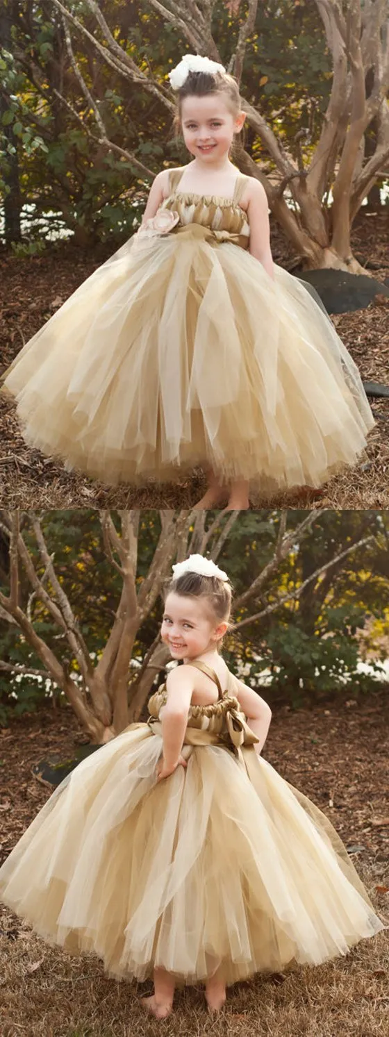 Brown Tulle Pixie Tutu Dresses, Popular Flower Girl Dresses, Free Custom Dresses, FG021