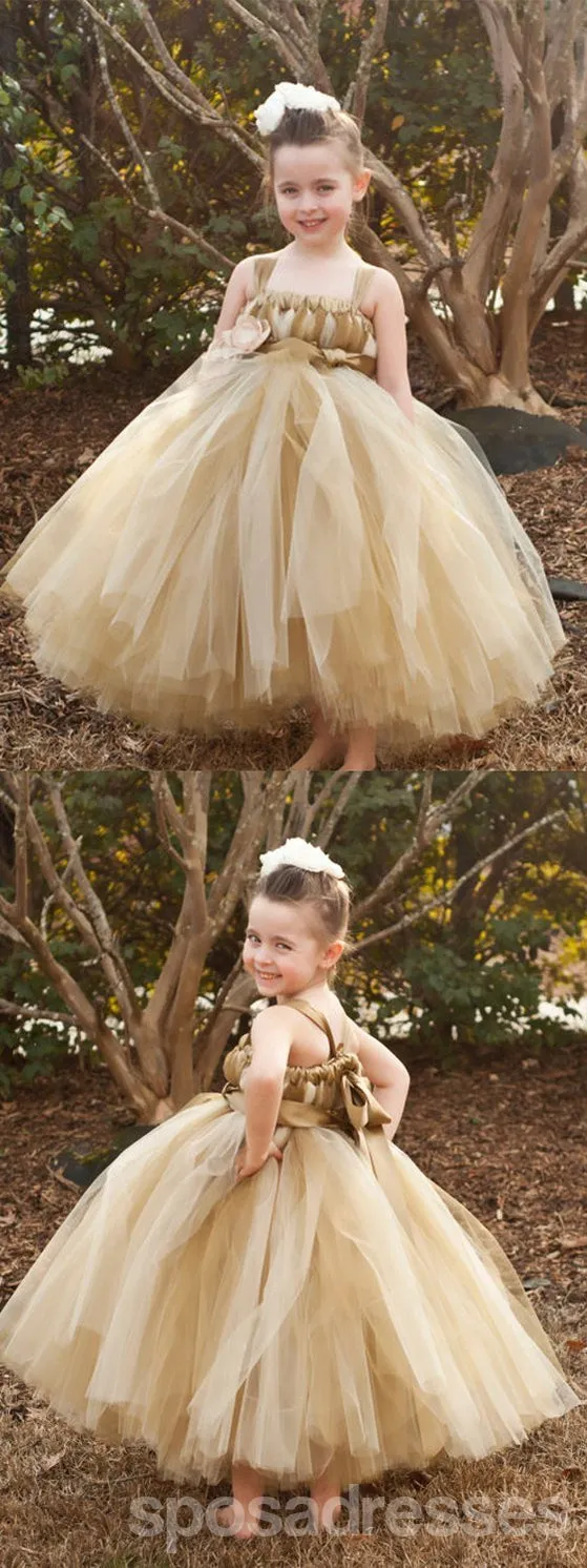 Brown Tulle Pixie Tutu Dresses, Popular Flower Girl Dresses, Free Custom Dresses, FG021