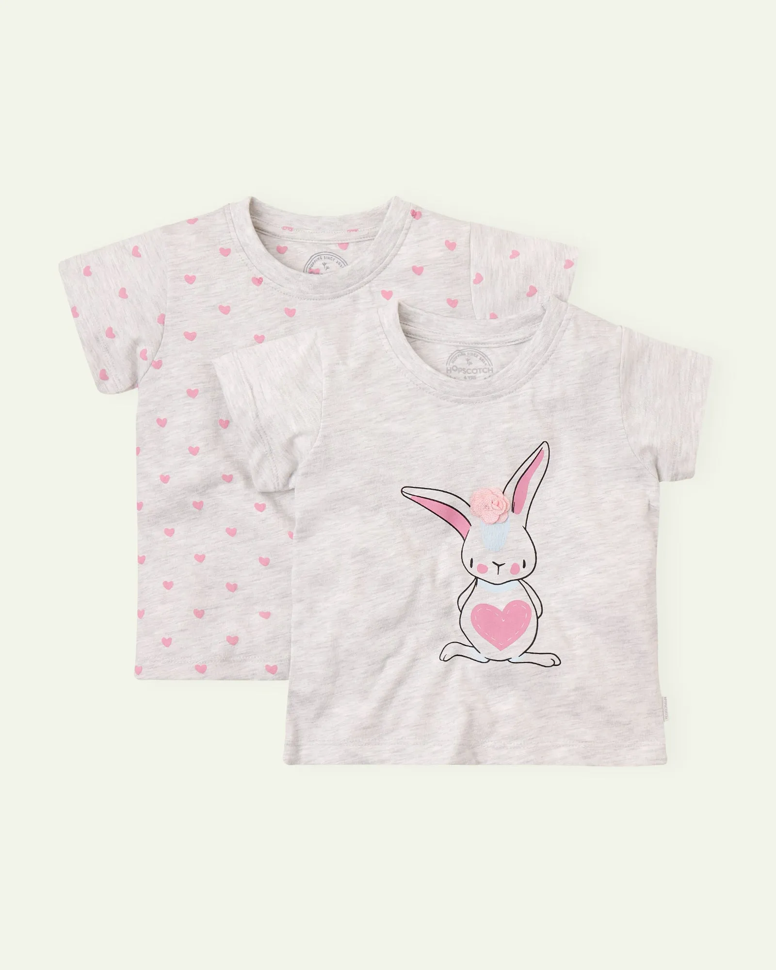 Adorable Bunny and Heart-Themed T-Shirt Combo