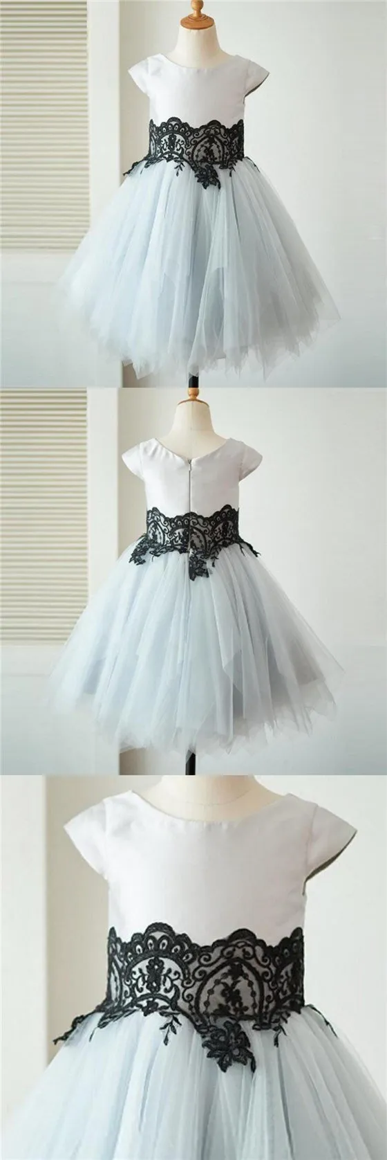 Cap Sleeves Tulle With Lace Lovely Beautiful Cheap Short  Wedding Flower Girl Dresses, FGY0108