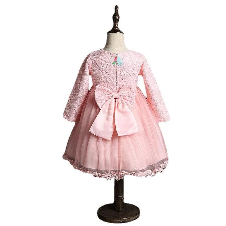 CLASSIC PINK FLOWER LACE PRINCESS DRESS