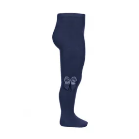 Condor Cotton Tights with side bow - Navy