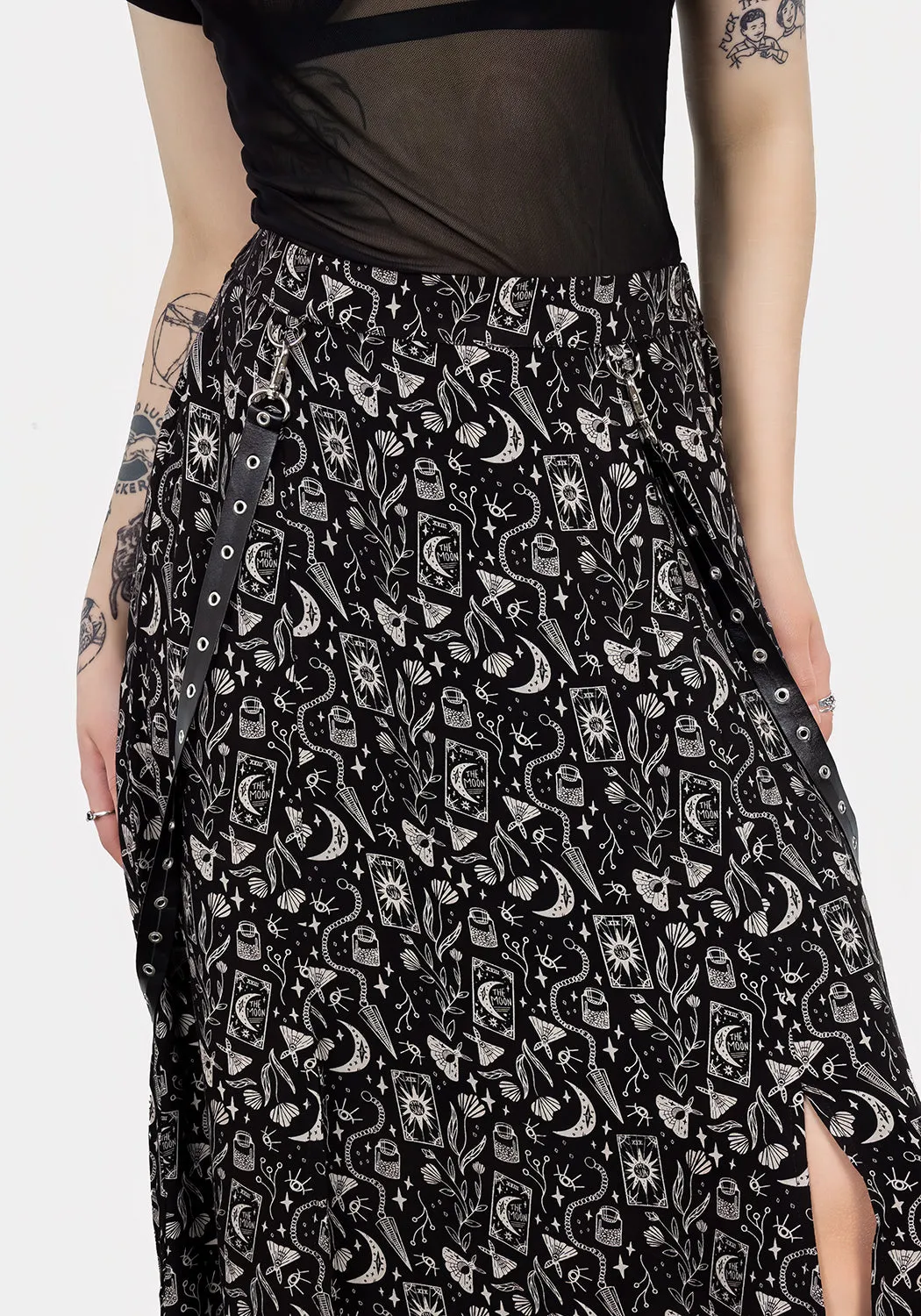 Craft PU Strap Midi Skirt