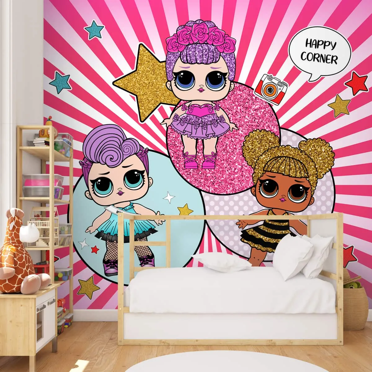 Cute Dolls Wallpaper Design For Girl Room, Customised