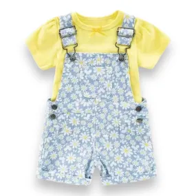 Cute Koala 2 Pc Dungaree & T-Shirt Set - Daisies