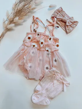 Daisy Tulle romper & headband set