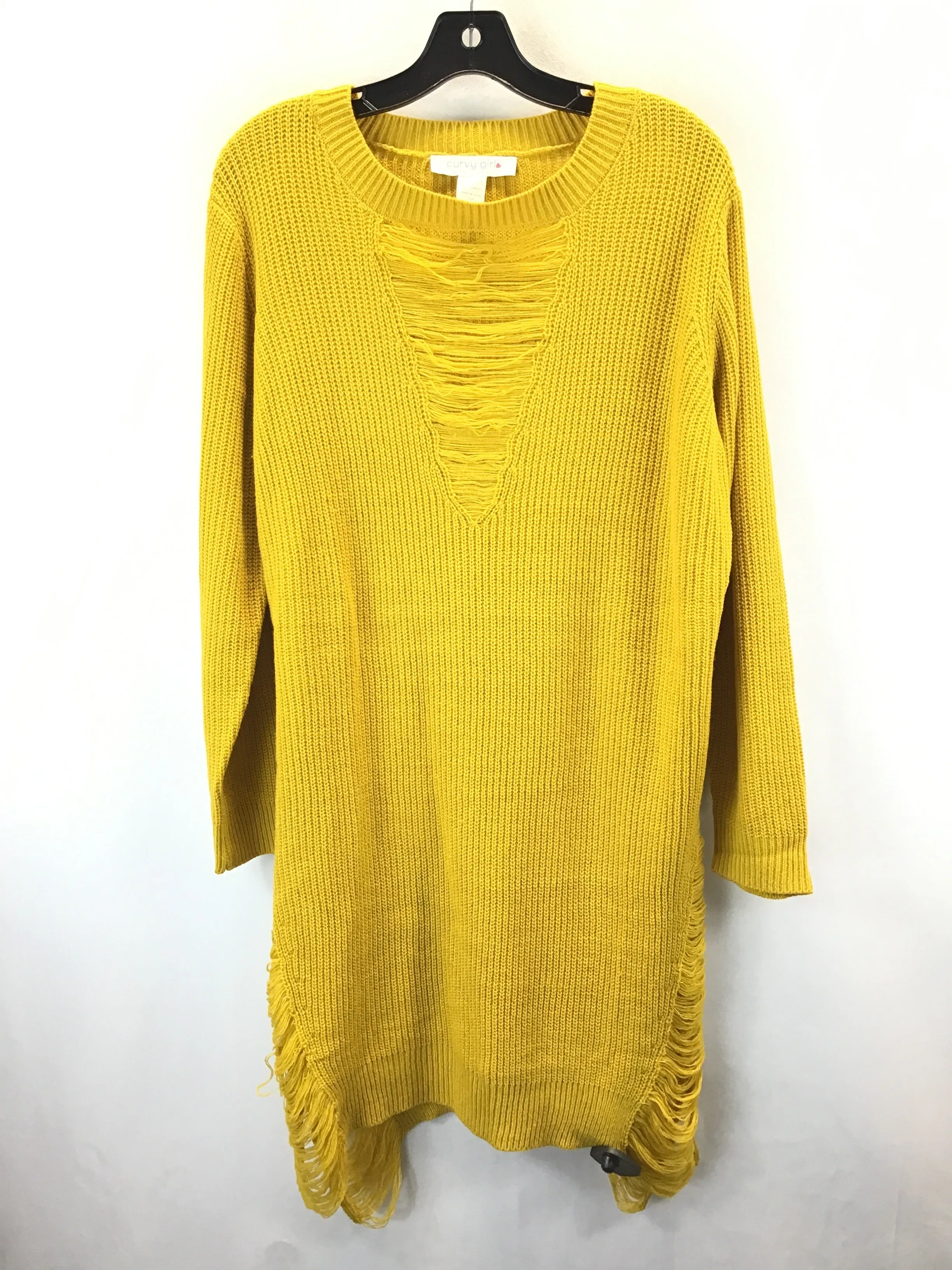 Dress Casual Midi By Clothes Mentor In Yellow, Size: 2x