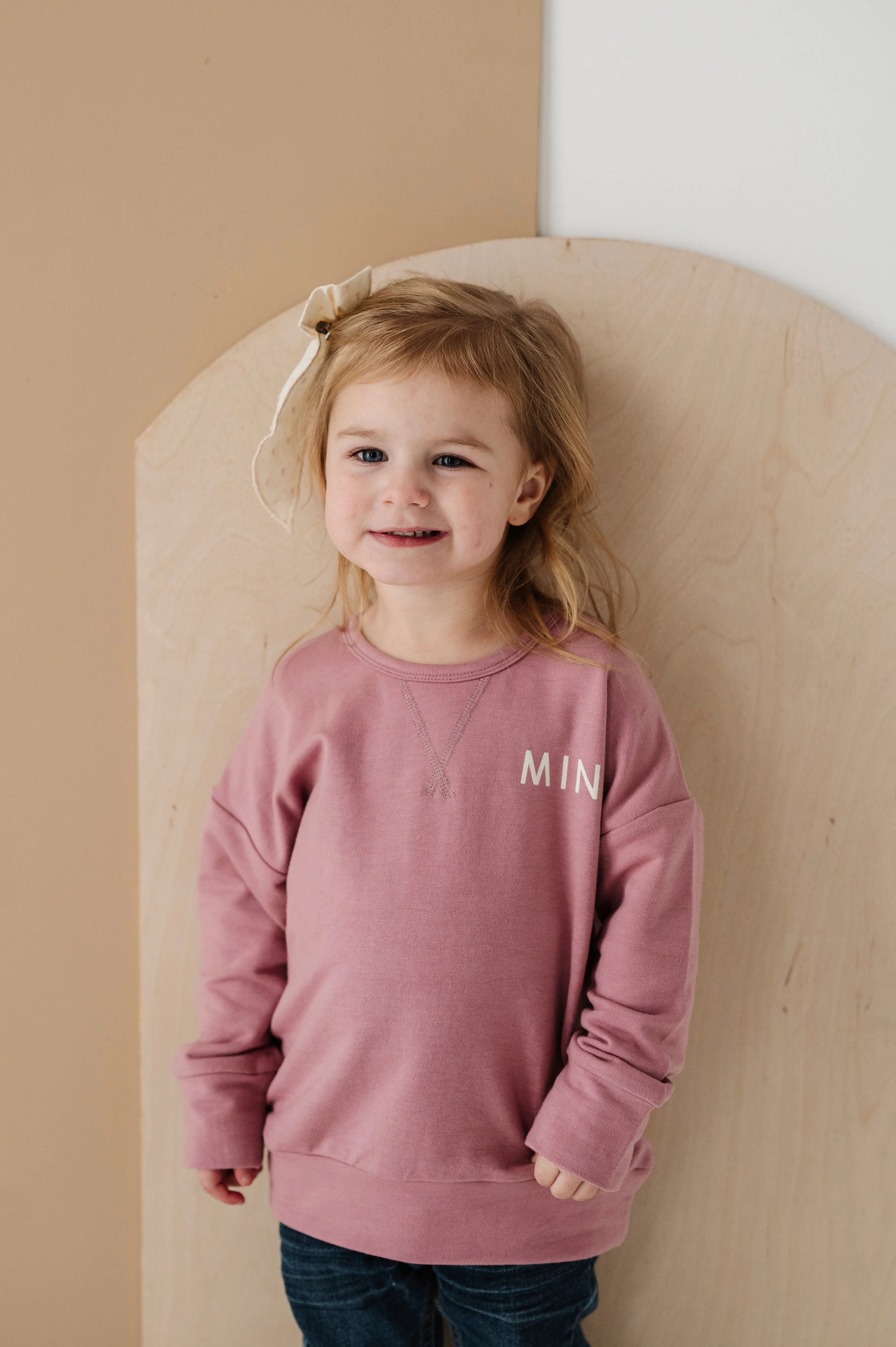 Drop-Shoulder Pullover - Mini in Mauve