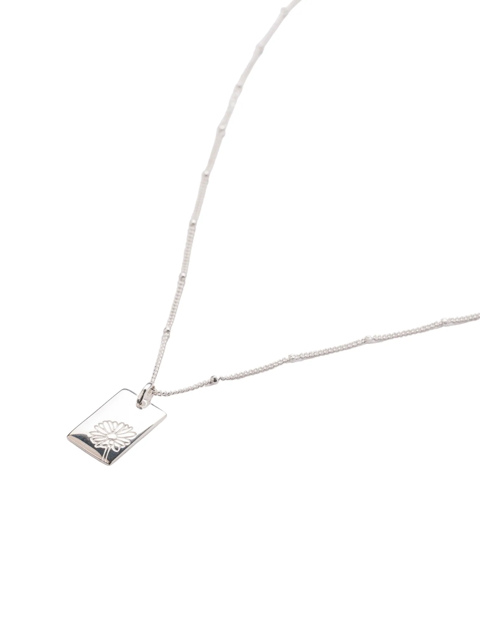 Elly Lou April Flower Necklace- Silver