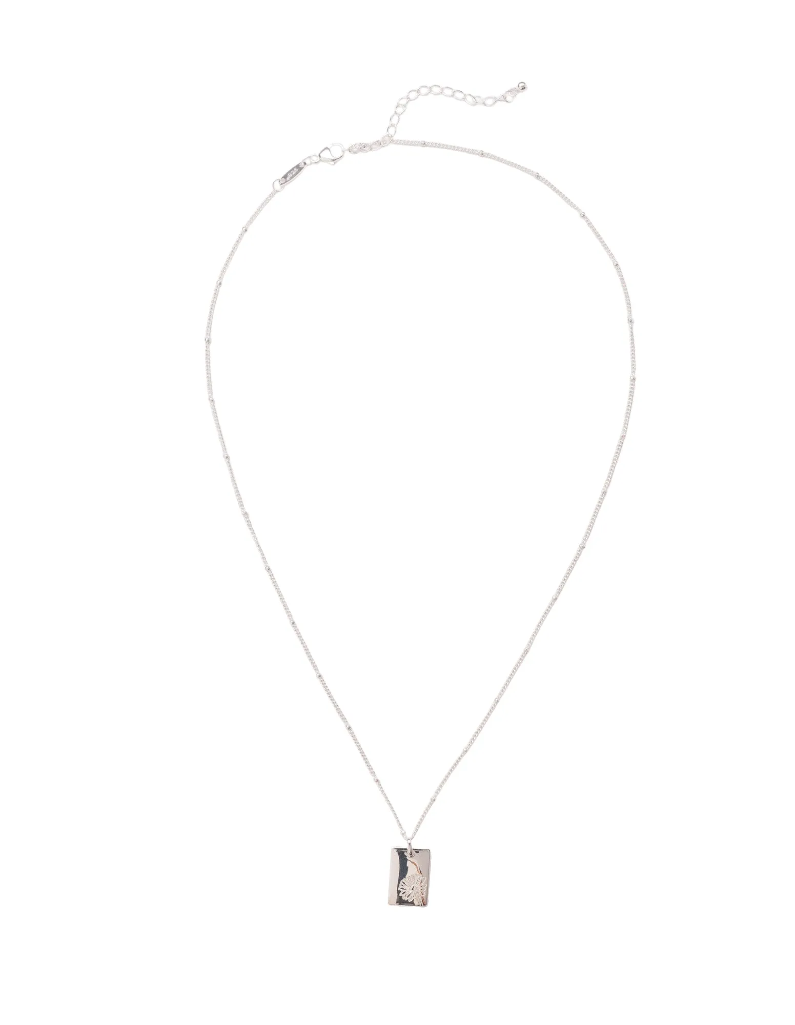 Elly Lou April Flower Necklace- Silver