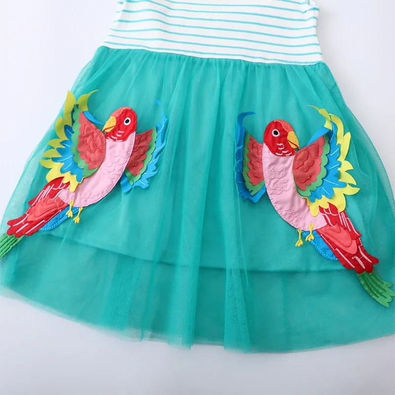 Embroidered Girls Sleeveless Summer Dress