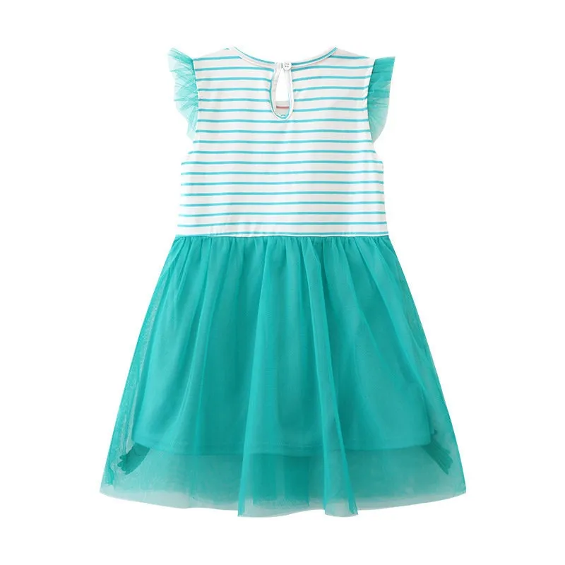 Embroidered Girls Sleeveless Summer Dress