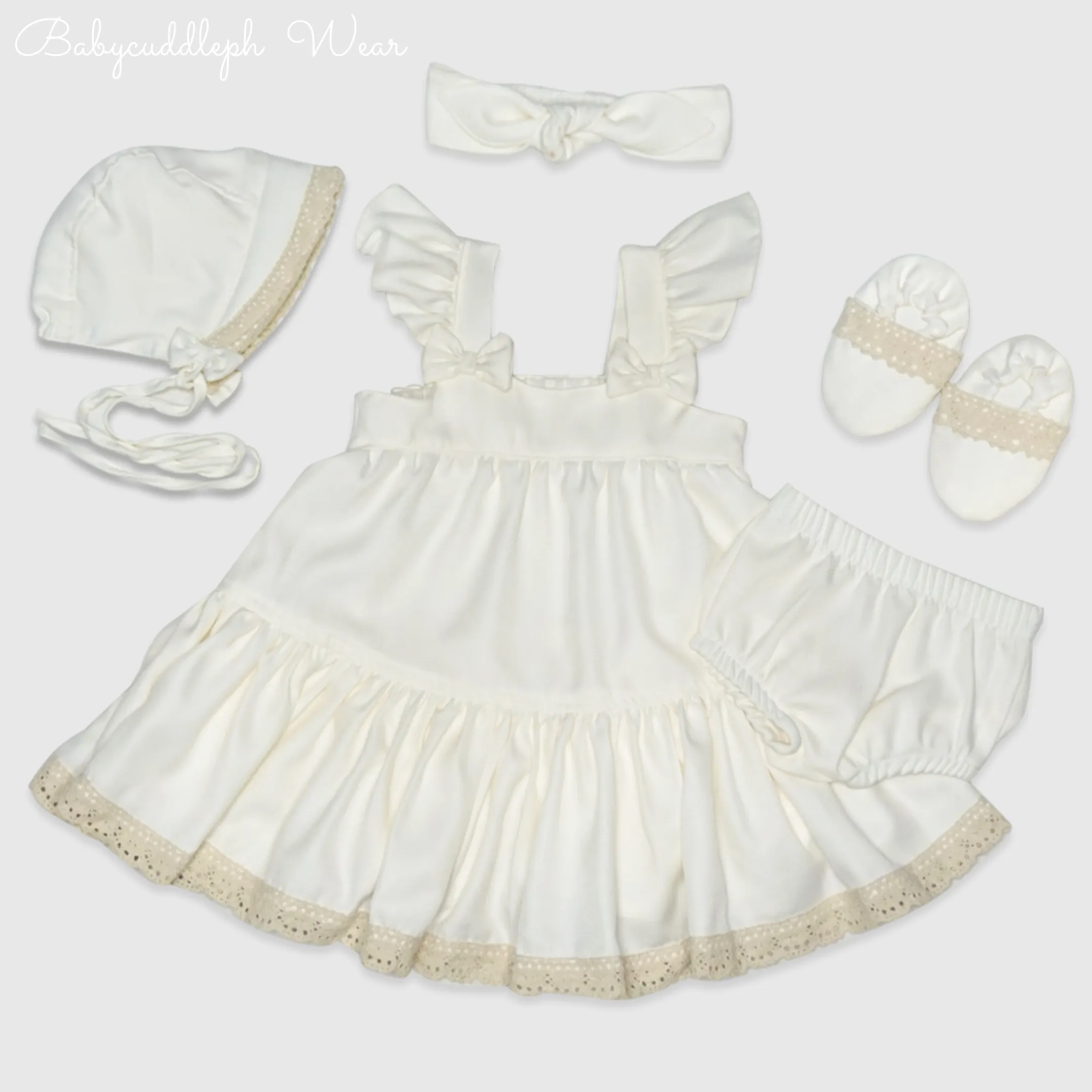 Five(5) Pieces Baptism Tiered Dress