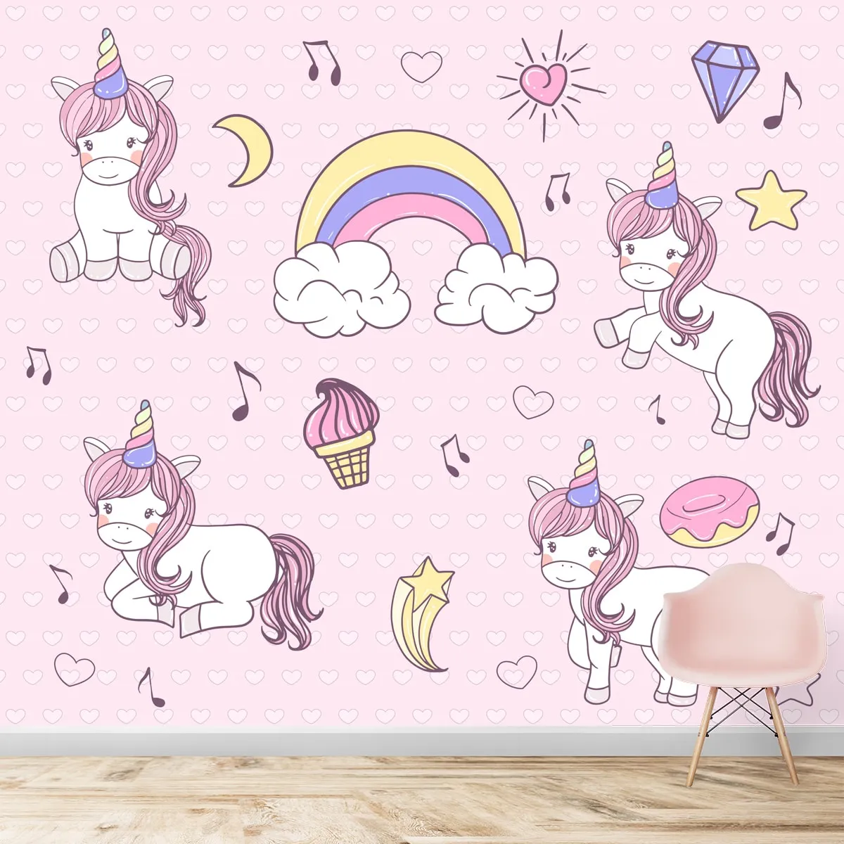 Girl Room Unicorn Customised Wallpaper