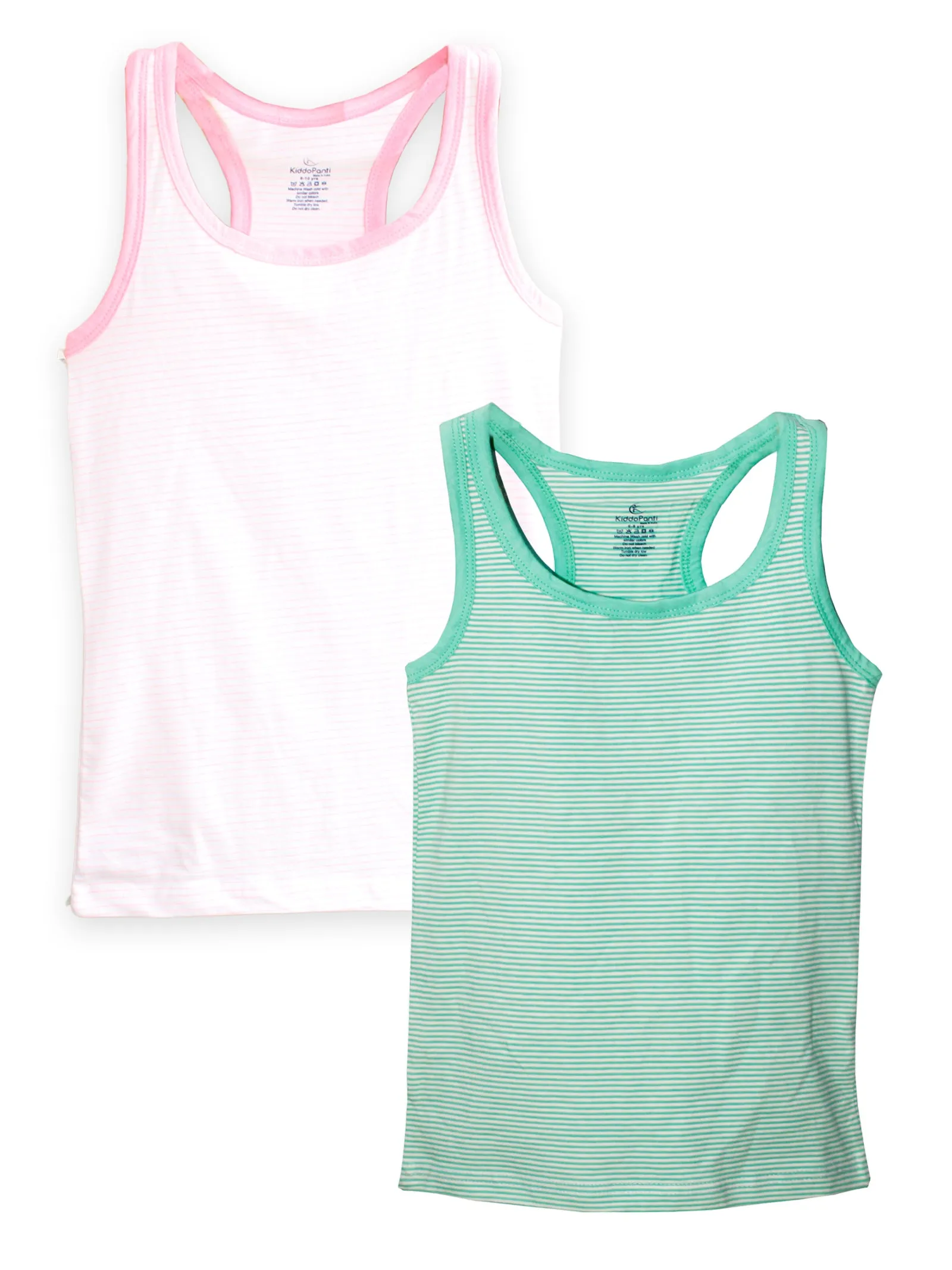 Girls Cotton Rib Racer Back Tank Top Pack of 2