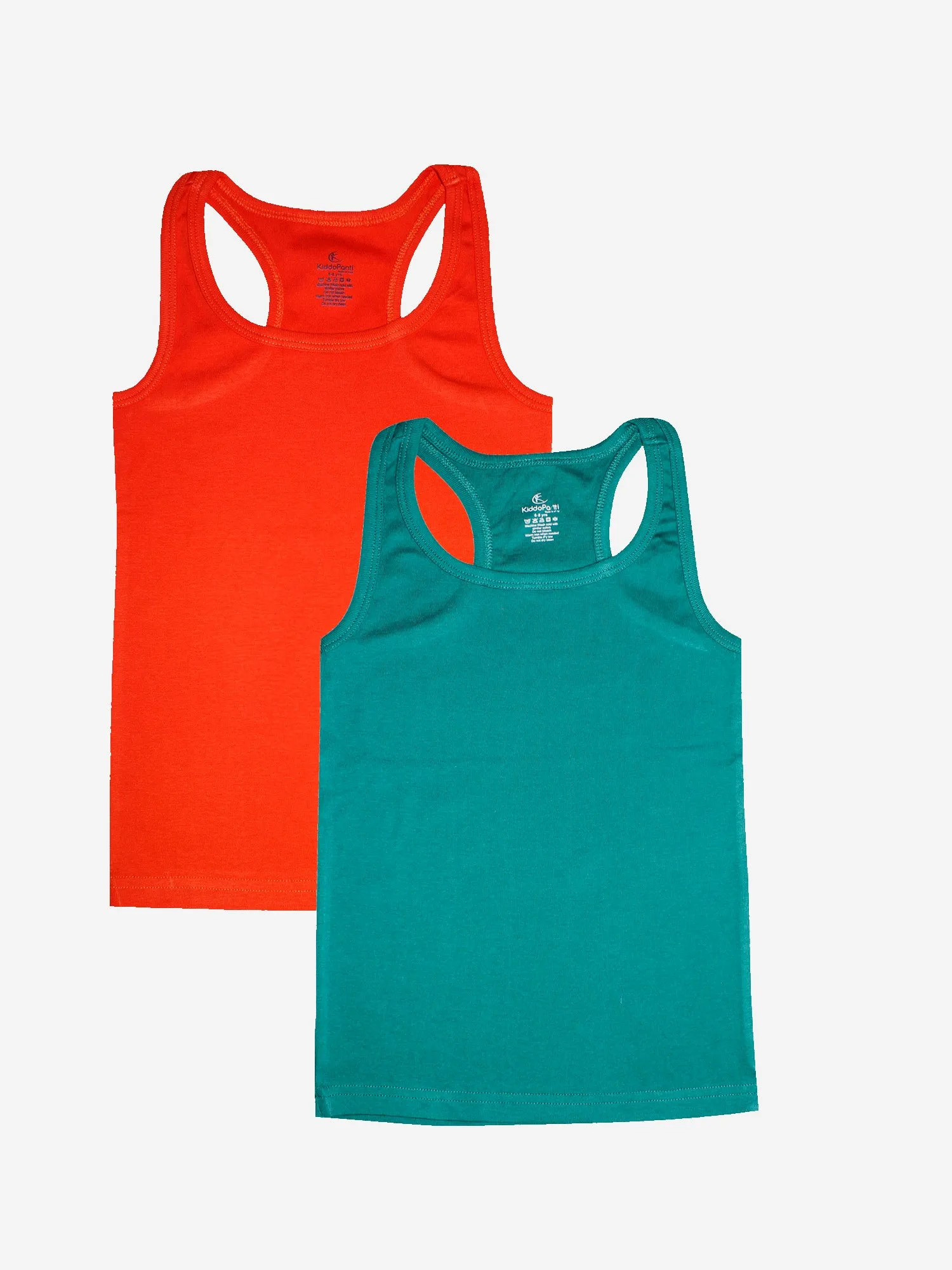 Girls Cotton Rib Racer Back Tank Top-Pack of 2