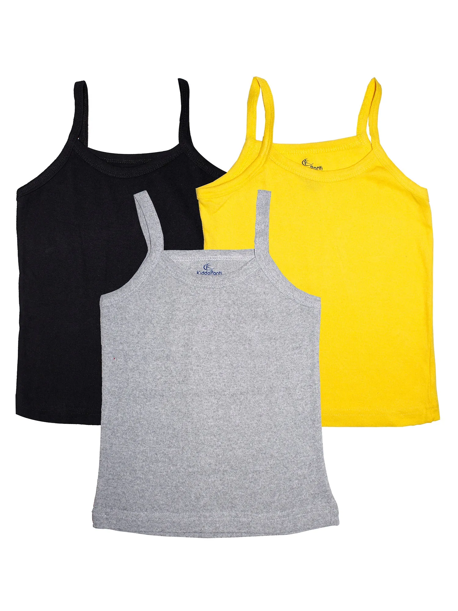 Girls Cotton Rib Tank Top- Multicolor Pack of 3