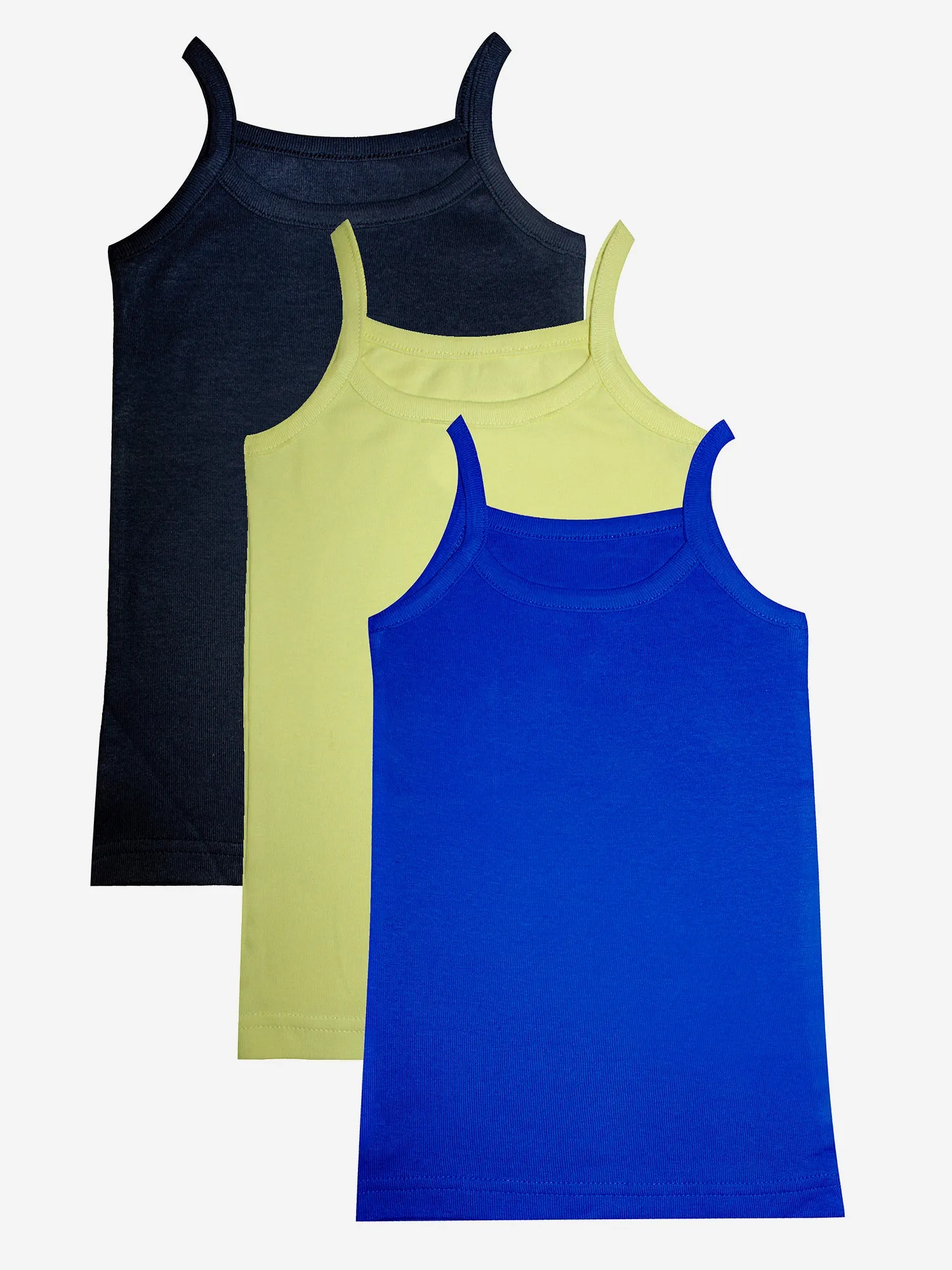 Girls Cotton Rib Tank Top- Pack of 3