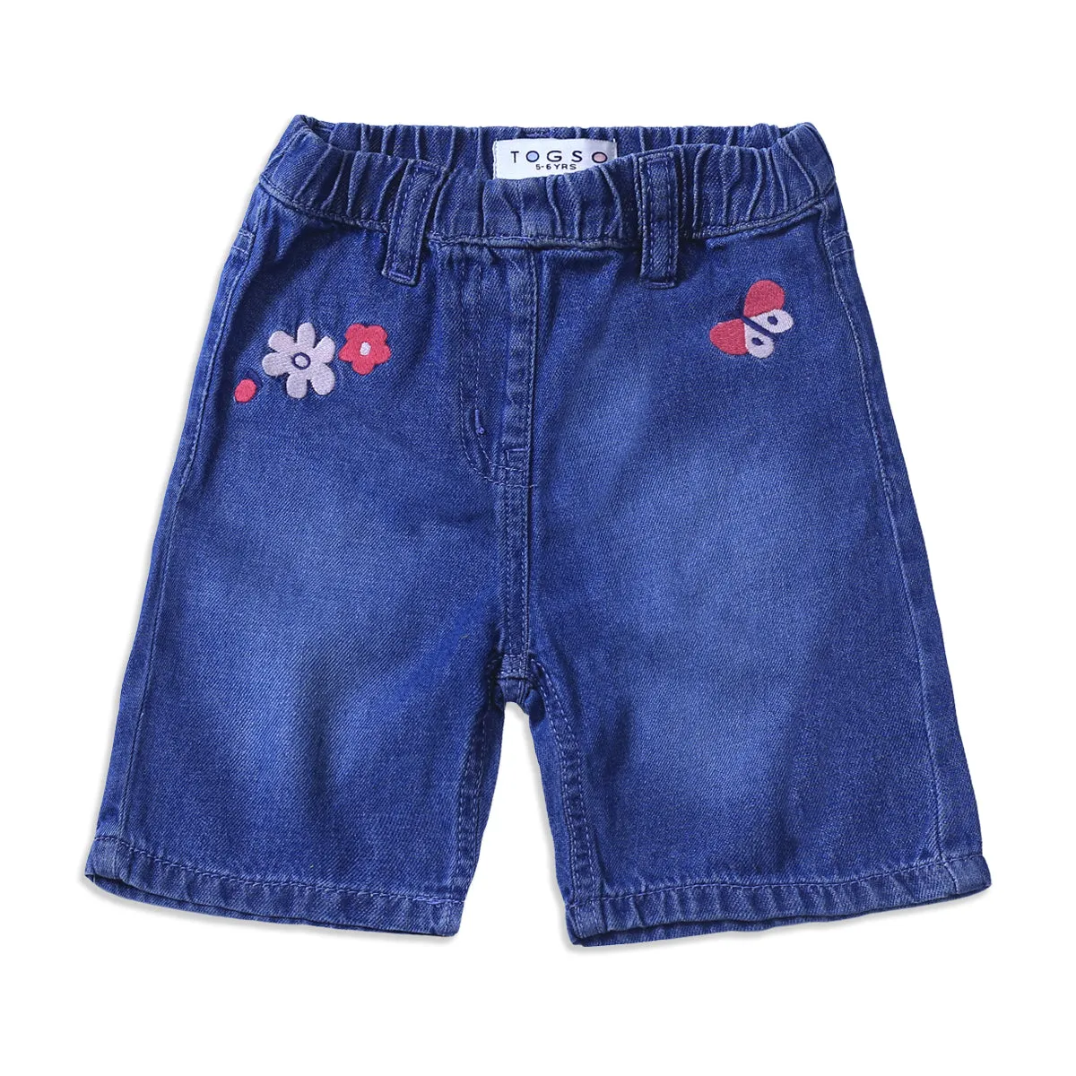 Girls Embroided Denim Shorts