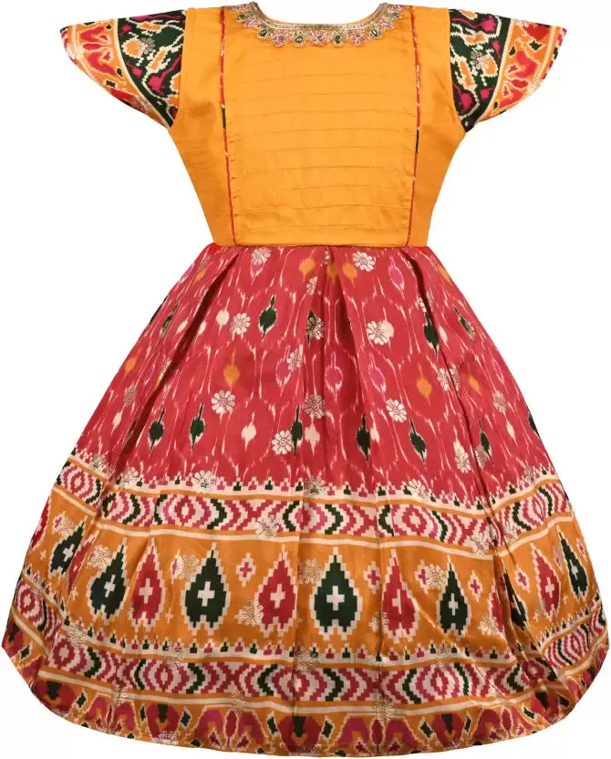 Girls Ethnic Printed Ethnic Dress