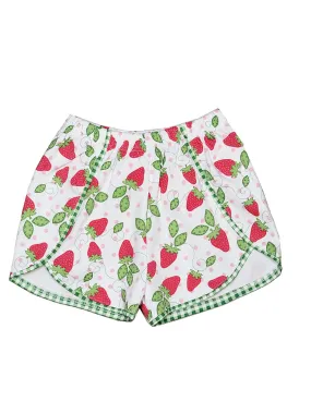 Girl's "Strawberry Patch" printed shorts