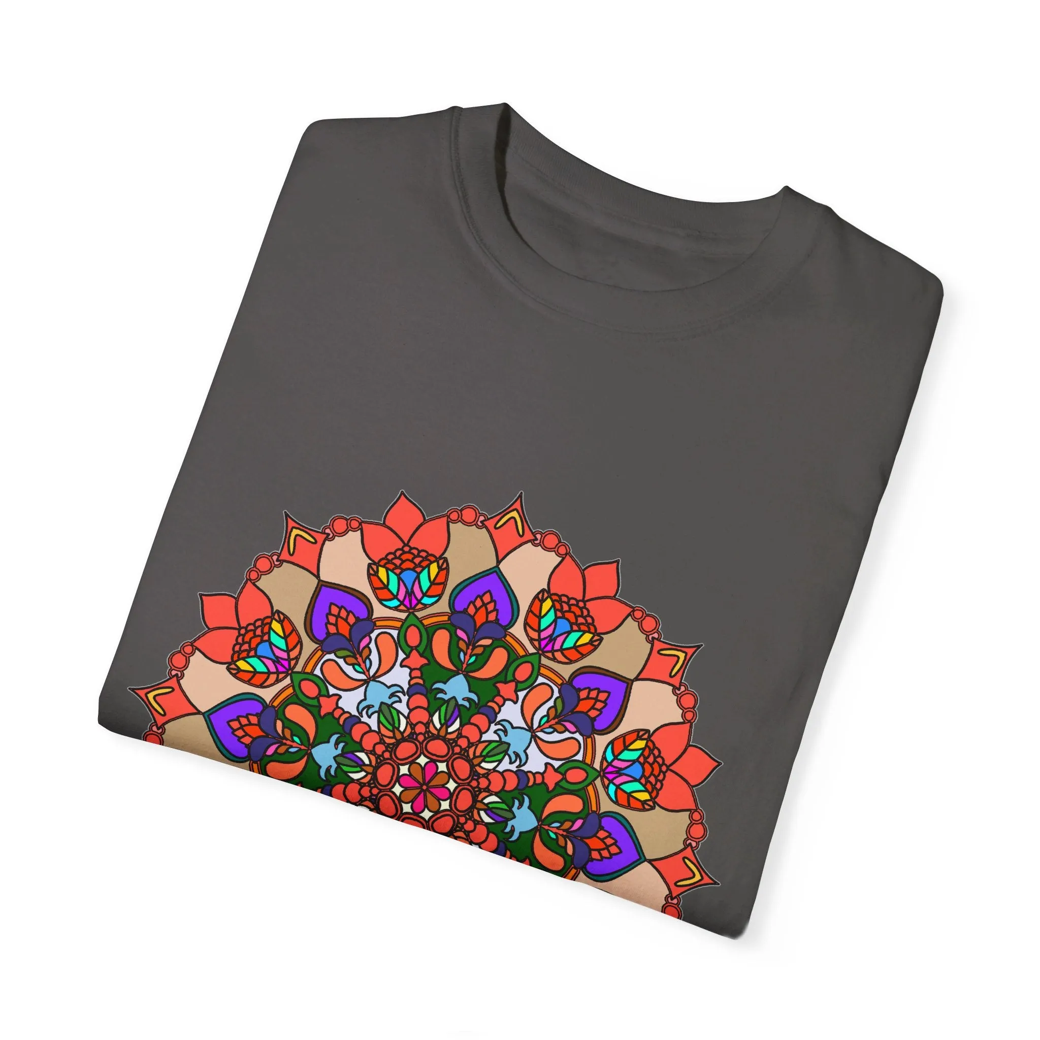 Handmade Mandala Design T-Shirt - 100% Cotton