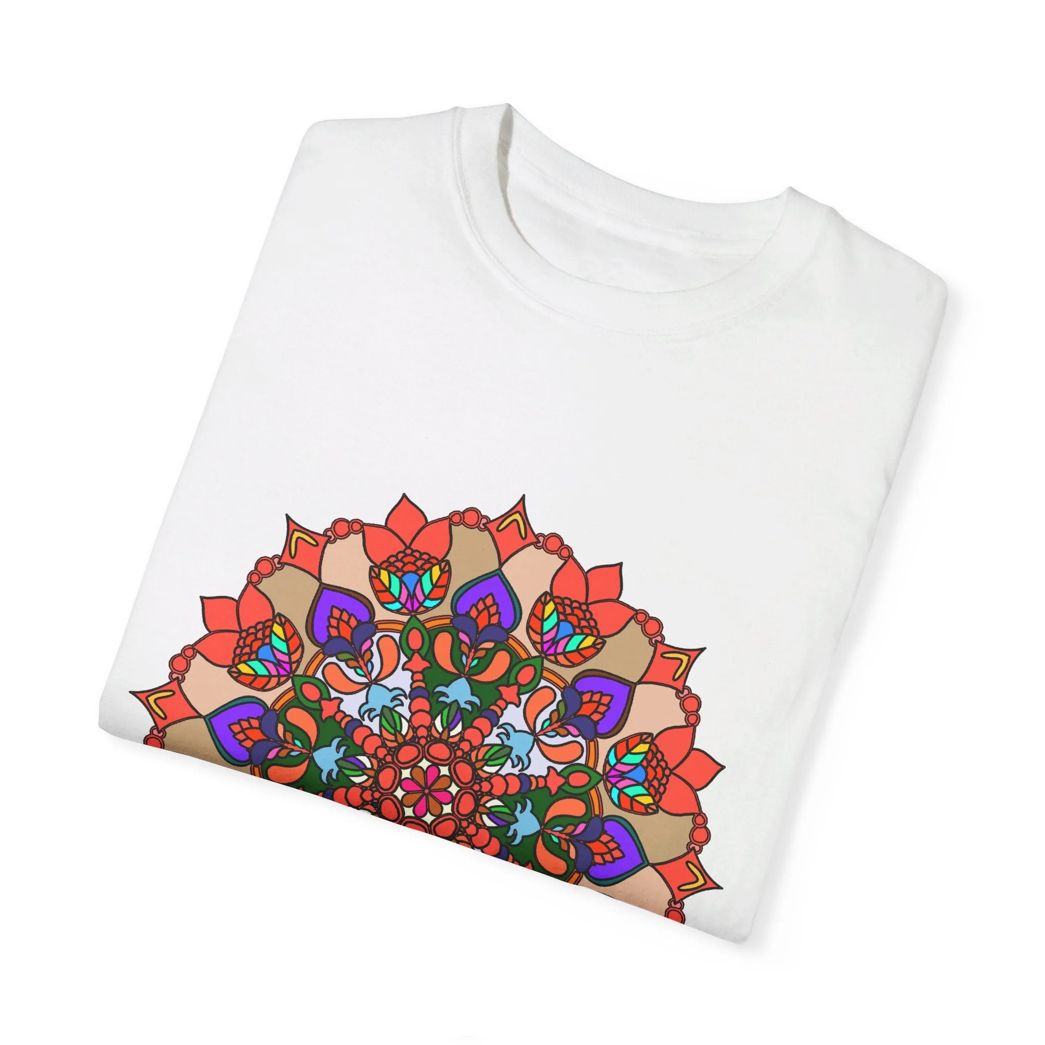 Handmade Mandala Design T-Shirt - 100% Cotton