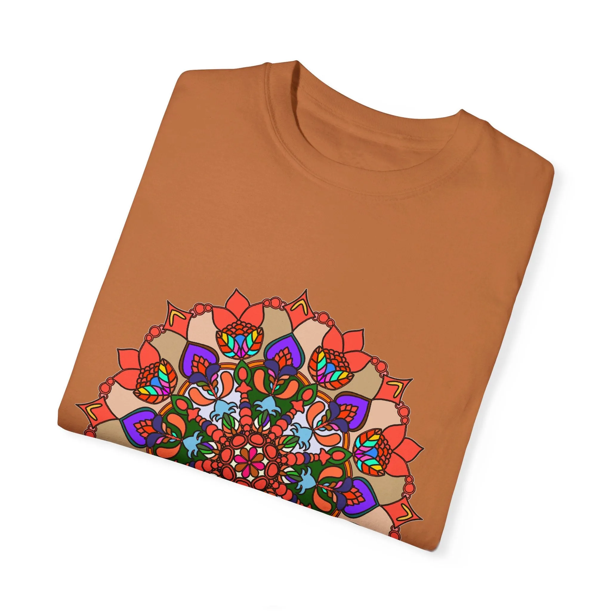 Handmade Mandala Design T-Shirt - 100% Cotton