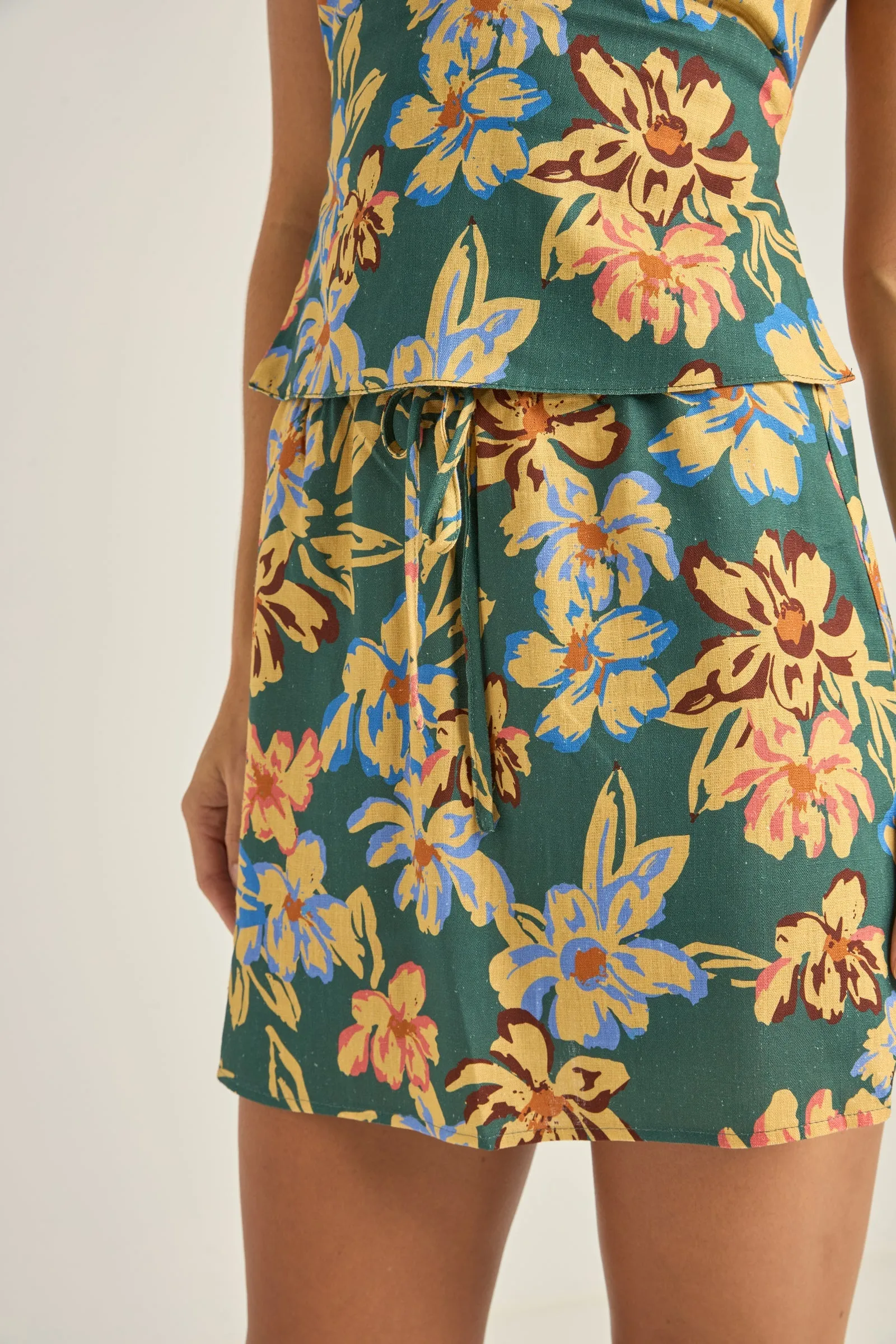 Hawaiian Floral Mini Skirt Jungle