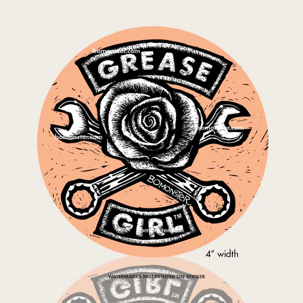 Hot Rod Girl Sticker "Grease Girl Rose"