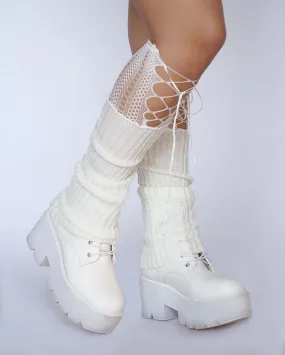 Internet Icon Strap Knitted Long Socks