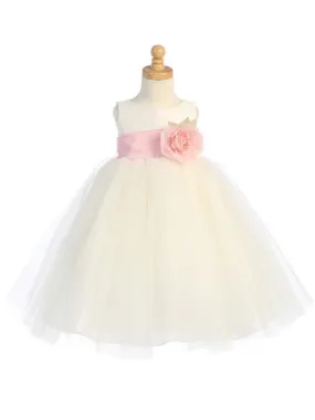 Ivory Flower Girl Dress w/ Sash (12-90P)