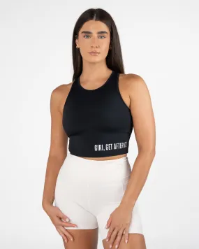 Malibu Crop Top  - Black (Girl, Get After It)