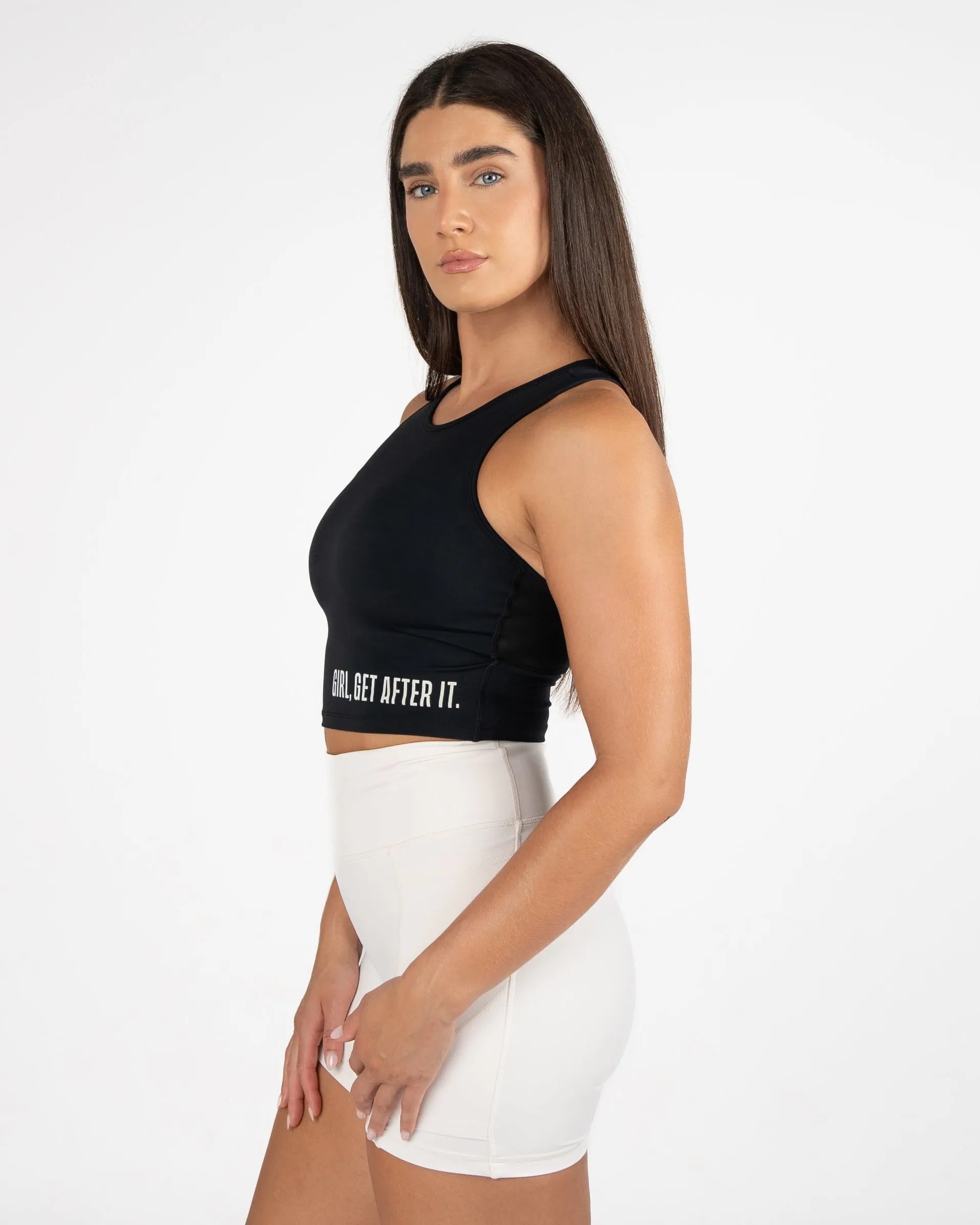 Malibu Crop Top  - Black (Girl, Get After It)