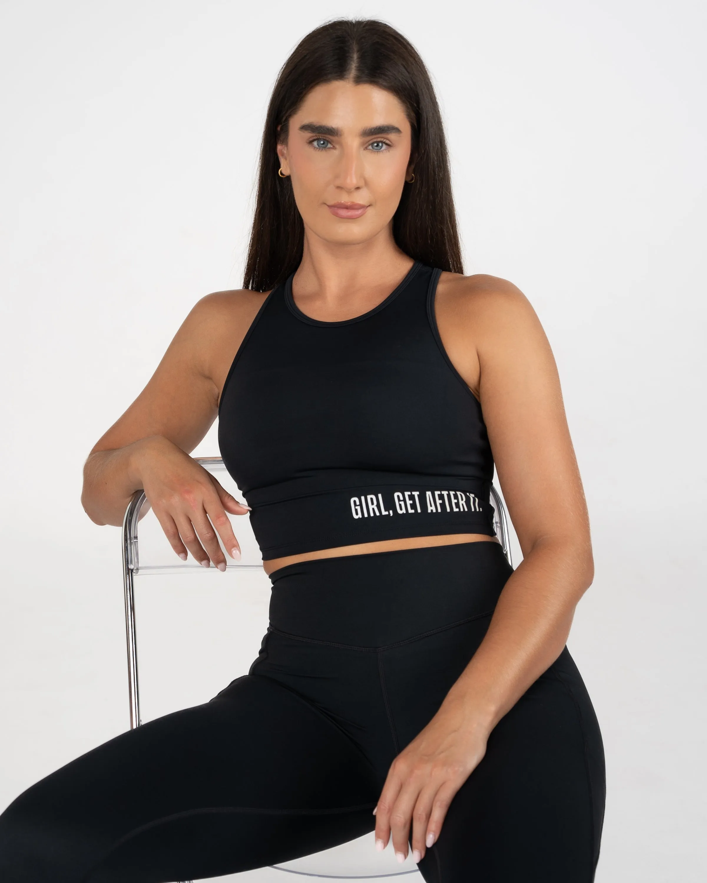 Malibu Crop Top  - Black (Girl, Get After It)