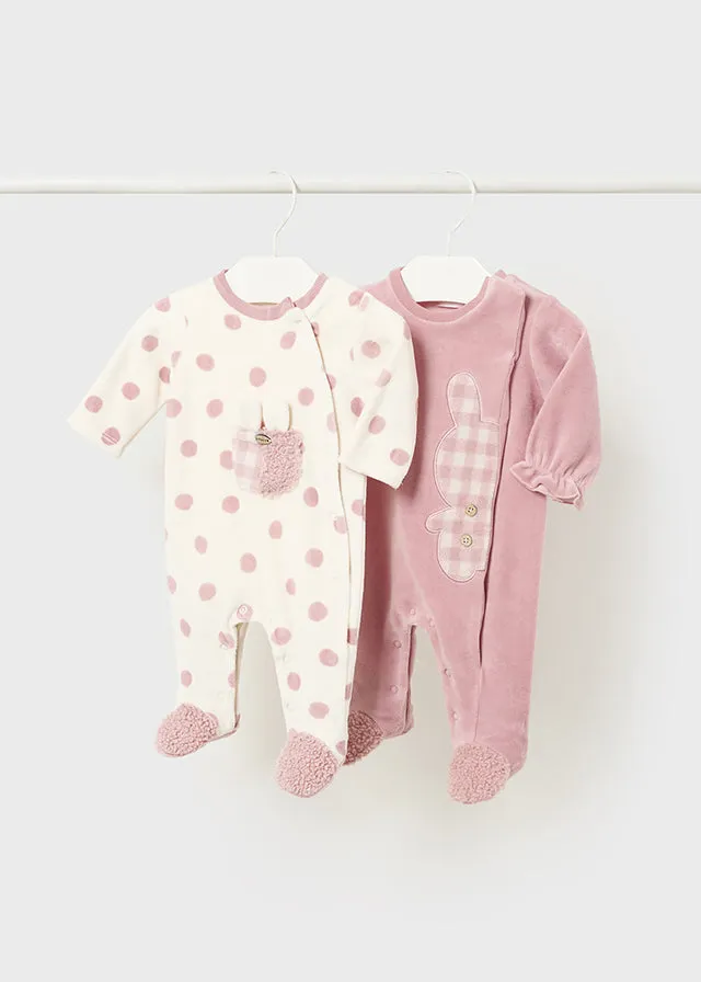 Mayoral Baby Girl Blush 2 Piece Sleepsuit Set