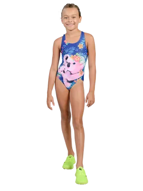 One piece cross back swimwear for girls