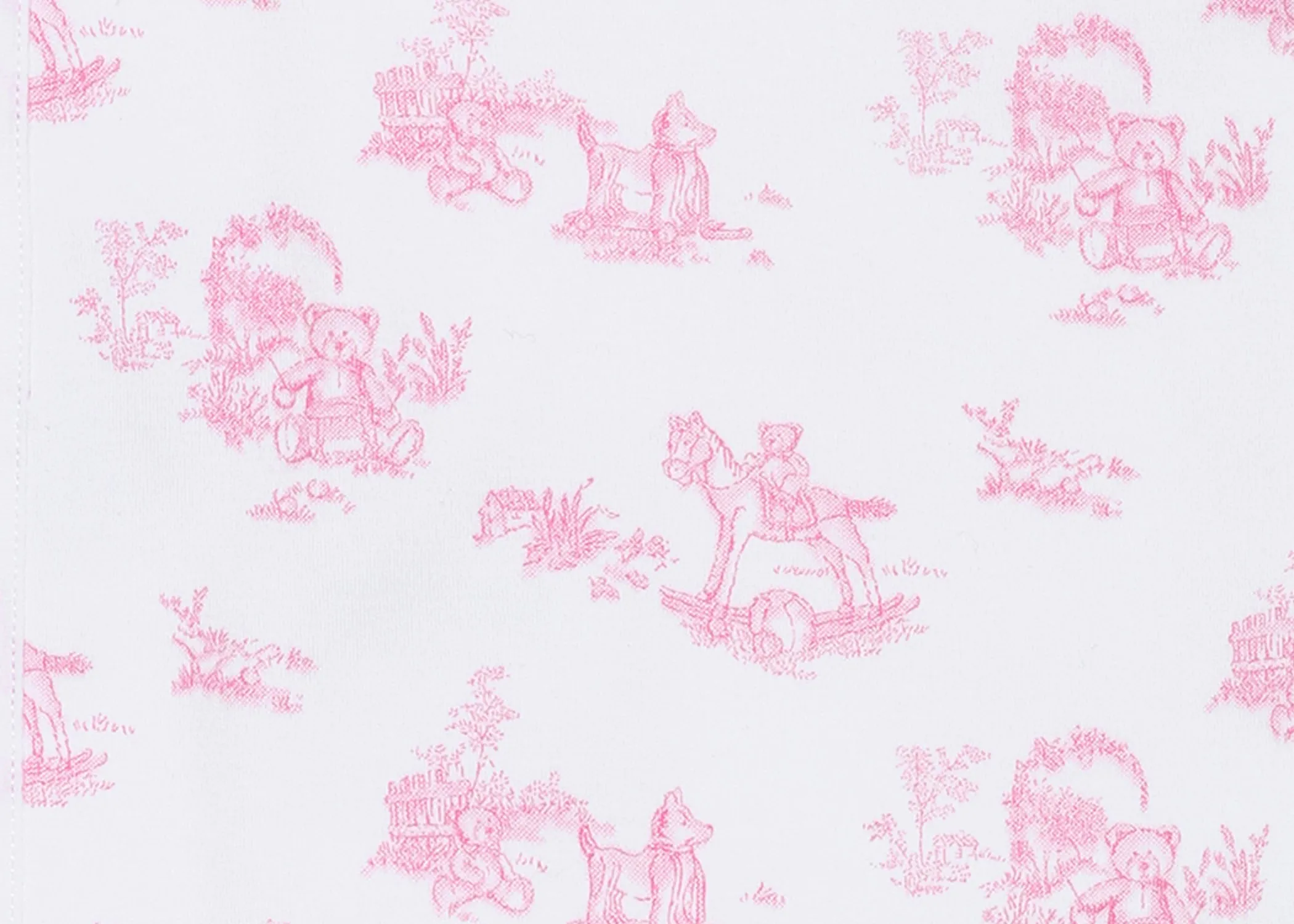 Pink Toile Zipper Footie