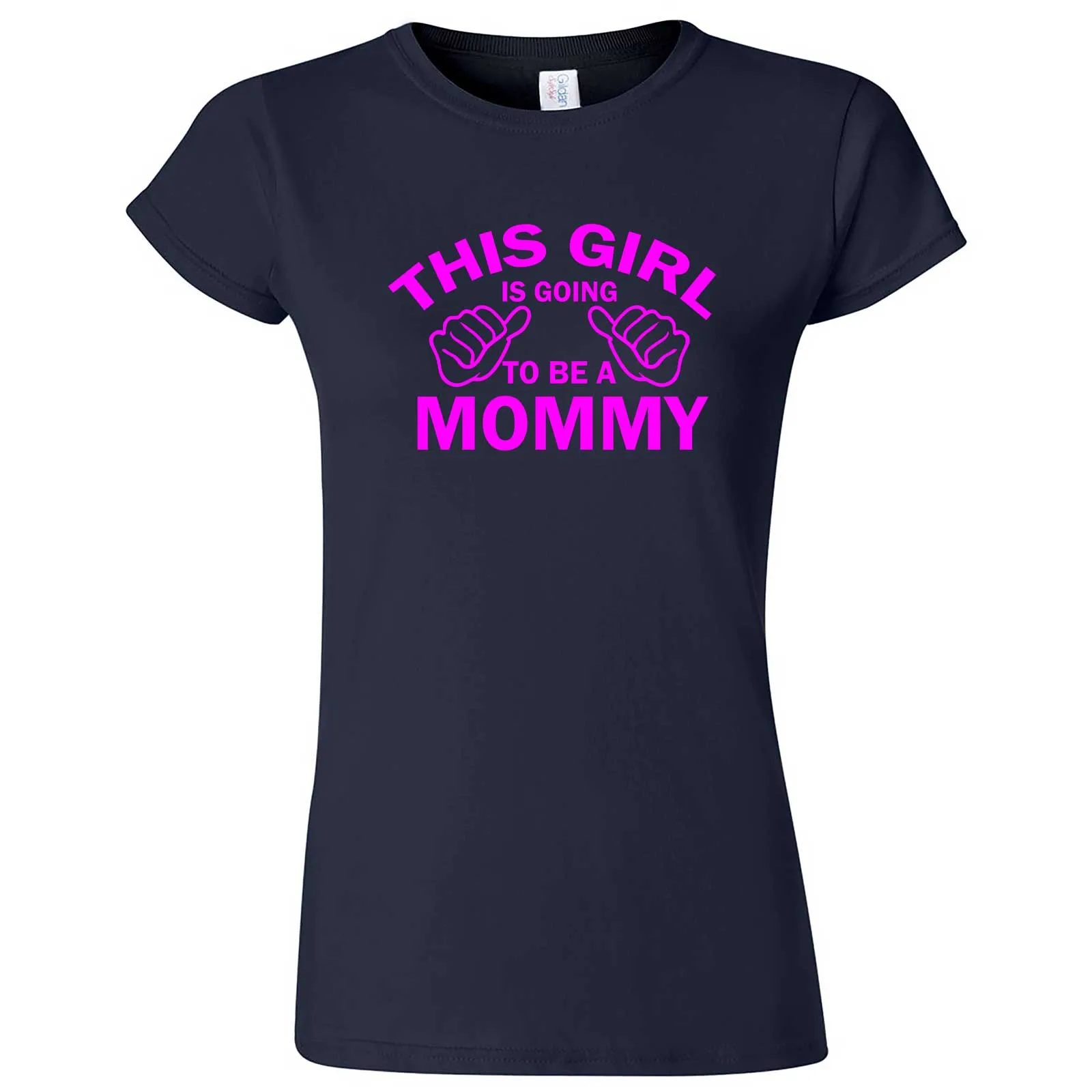 "This Girl is Going to Be a Mommy, Pink Text" women's t-shirt