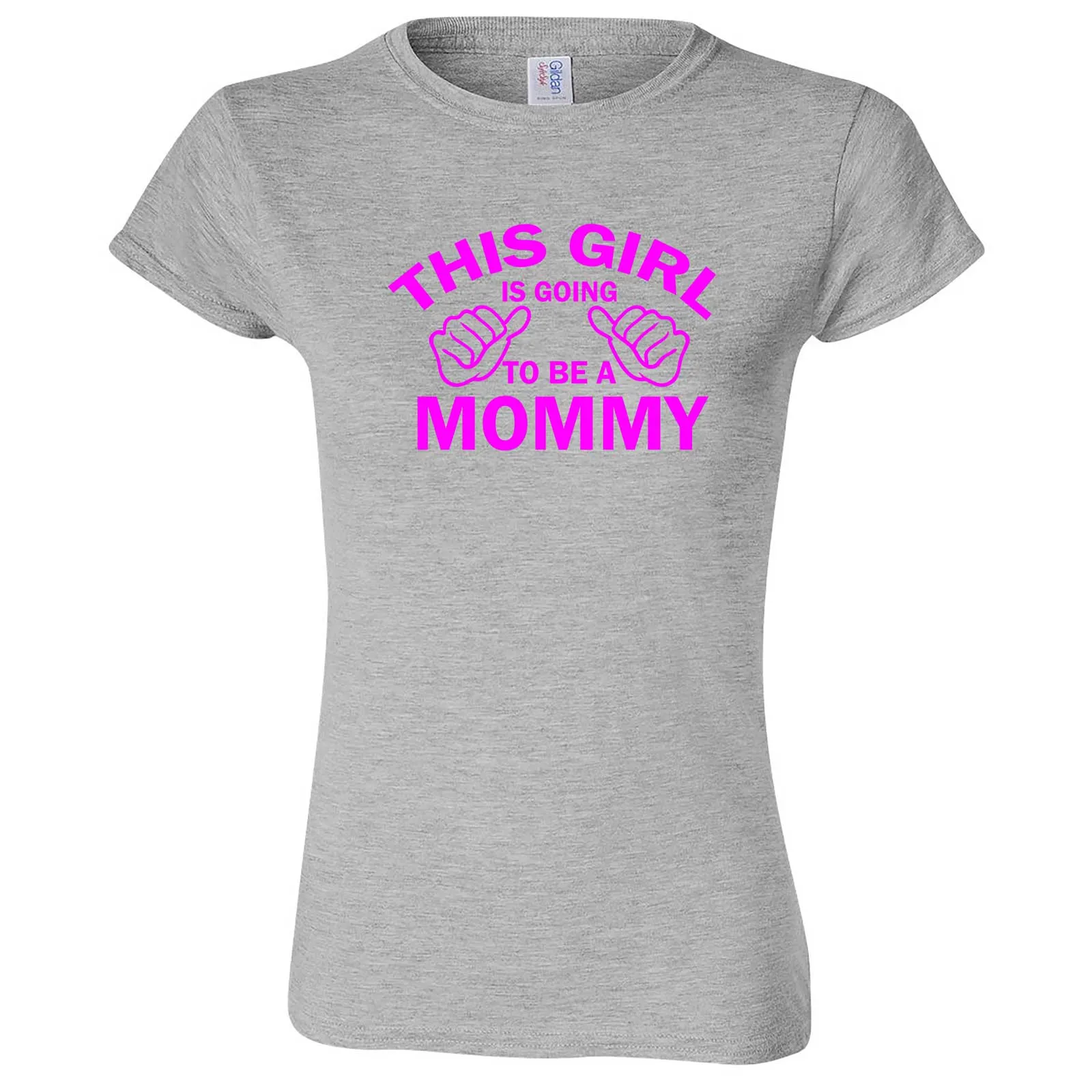 "This Girl is Going to Be a Mommy, Pink Text" women's t-shirt